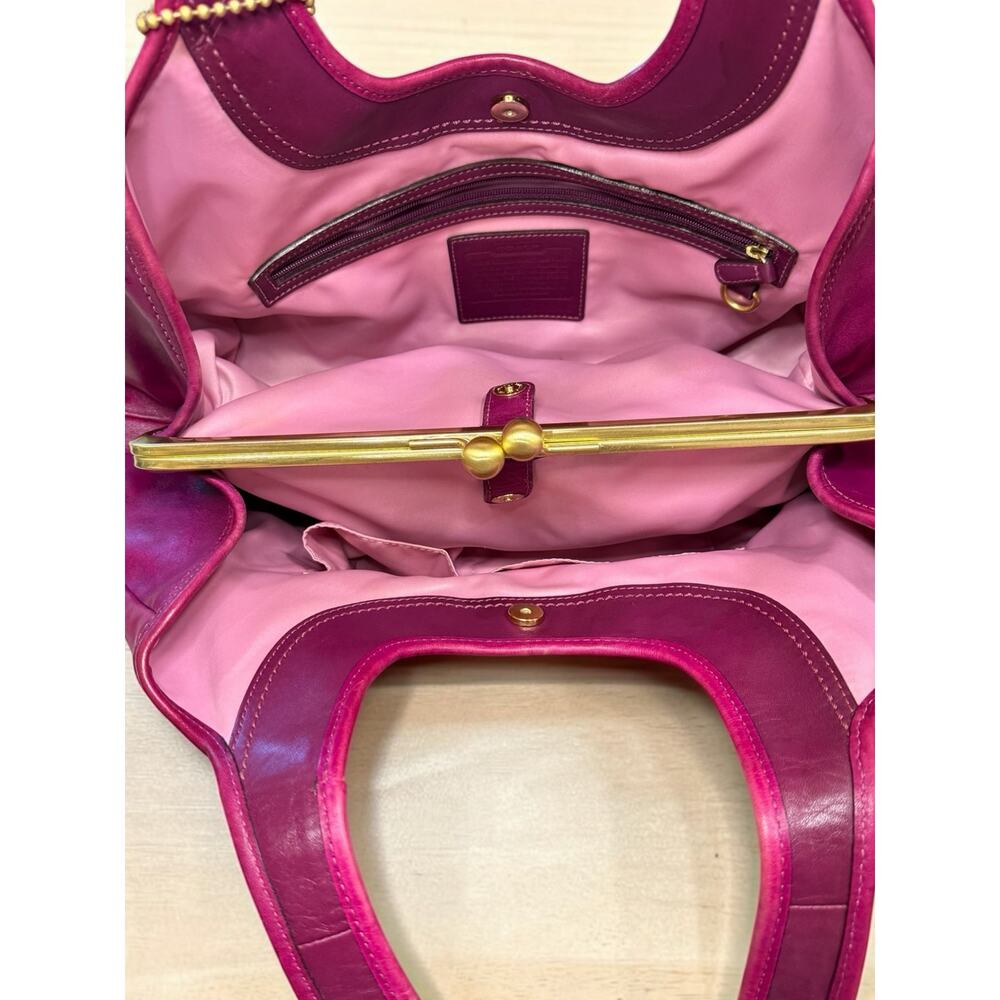 Y2K Coach 12248 Ergo Leather Pleated Framed Satchel Bag & Wristlet - Picture 6 of 14